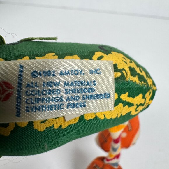 Vintage 1982 Super Pickle Plush by AmToy Stuffed Toy SP Cape Striped Socks & Sho - Picture 7 of 7